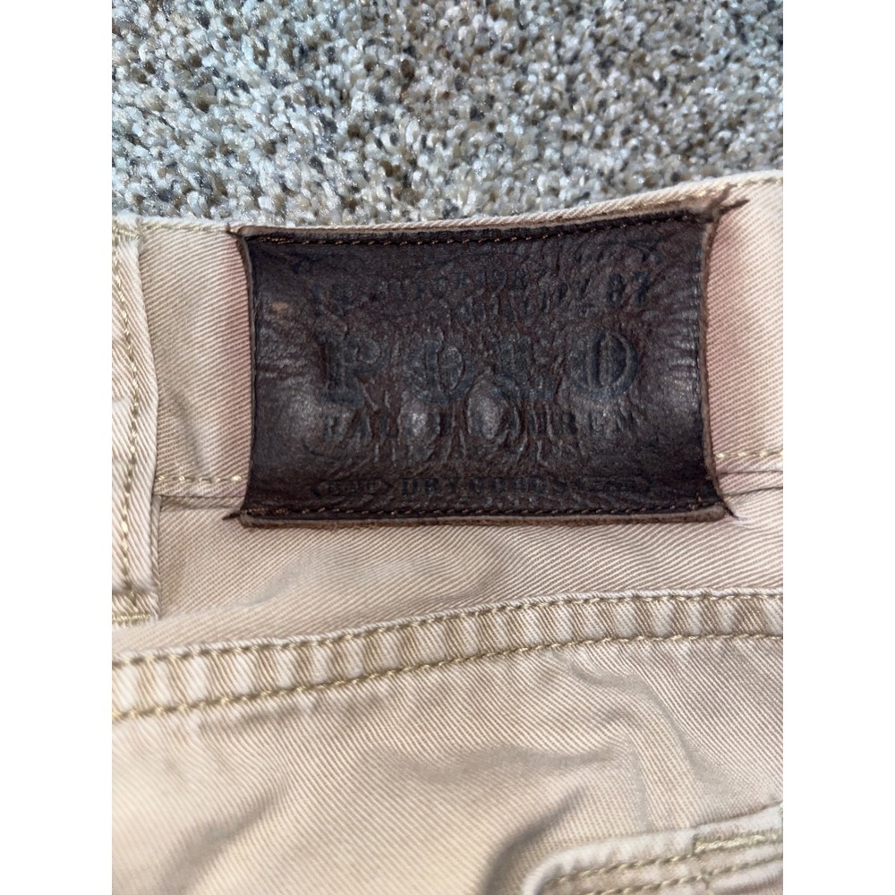 Polo Ralph Lauren Mens Tan Khaki Cotton Twill Straight Leg Chino Pants 38x32 - Picture 8 of 12
